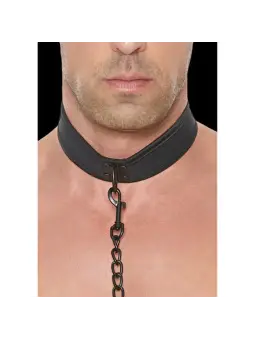 COLEIRA EM NEOPRENO PRETO COM TRELA OUCH!