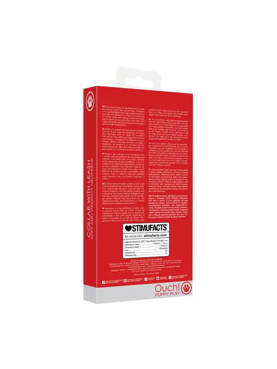 COLEIRA EM NEOPRENO VERMELHA COM TRELA OUCH!