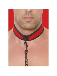COLEIRA EM NEOPRENO VERMELHA COM TRELA OUCH!