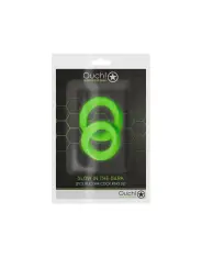 CONJUNTO DE 2 ANÉIS PARA O PÉNIS GLOW IN THE DARK OUCH!