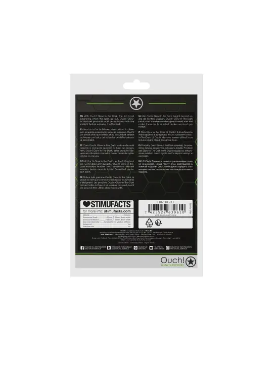 CONJUNTO DE 2 ANÉIS PARA O PÉNIS GLOW IN THE DARK OUCH!