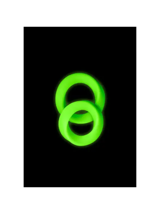 CONJUNTO DE 2 ANÉIS PARA O PÉNIS GLOW IN THE DARK OUCH!
