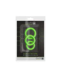 CONJUNTO DE 3 ANÉIS PARA O PÉNIS GLOW IN THE DARK OUCH!