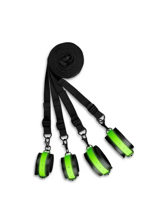 CONJUNTO DE RESTRIÇÕES PARA CAMA FLUORESCENTES GLOW IN THE DARK OUCH!