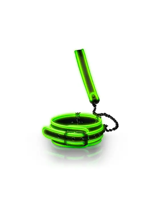 COLEIRA COM TRELA GLOW IN THE DARK OUCH!