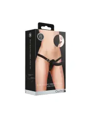 ARNÊS AJUSTÁVEL COM DILDOS EM SILICONE PRETO OUCH!