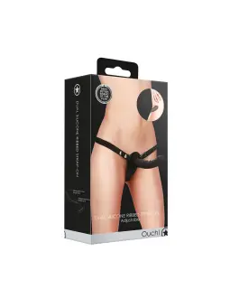 ARNÊS AJUSTÁVEL COM DILDOS EM SILICONE PRETO OUCH!