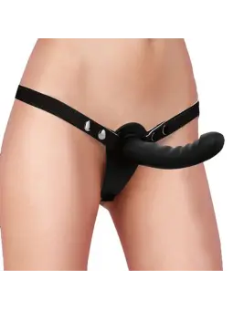 ARNÊS AJUSTÁVEL COM DILDOS EM SILICONE PRETO OUCH!