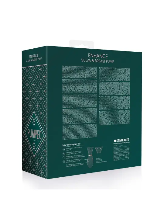 BOMBA RECARREGÁVEL PARA VULVA E SEIOS ENHANCE FOREST GREEN PUMPED