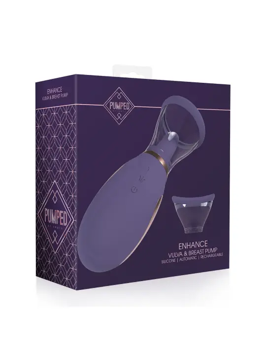 BOMBA RECARREGÁVEL PARA VULVA E SEIOS ENHANCE ROXO PUMPED