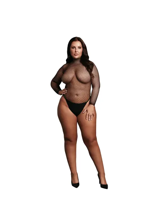 BODY DE REDE COM GOLA ALTA PRETO TAMANHO QUEEN LE DÉSIR