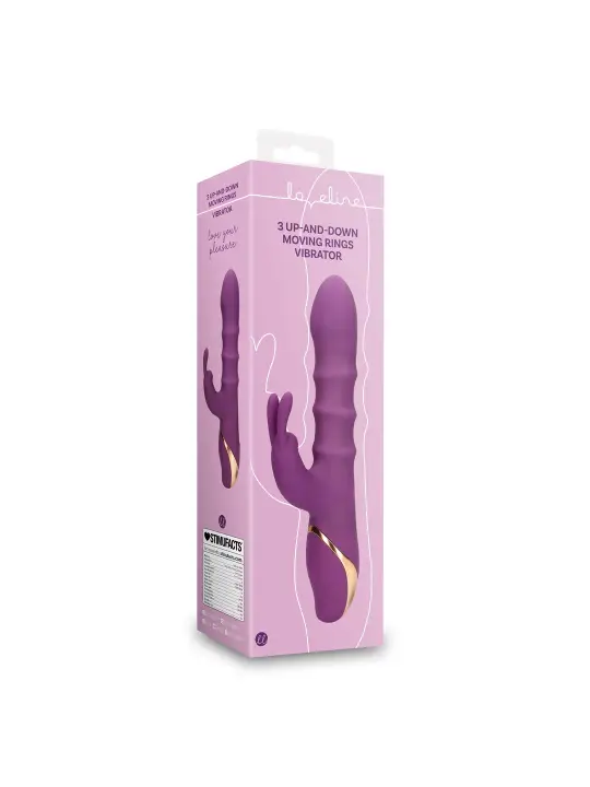 VIBRADOR 3 UP-AND-DOWN MOVING RINGS ORCHIDEE PURPLE LOVELINE
