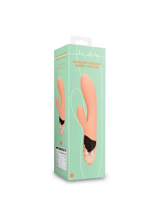 VIBRADOR RABBIT ULTRA SOFT SILICONE RABBIT CERAMIC PEACH LOVELINE