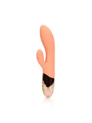 VIBRADOR RABBIT ULTRA SOFT SILICONE RABBIT CERAMIC PEACH LOVELINE