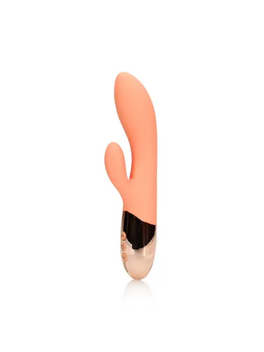 VIBRADOR RABBIT ULTRA SOFT SILICONE RABBIT CERAMIC PEACH LOVELINE