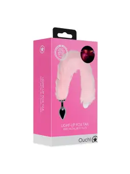 PLUG ANAL COM CAUDA DE RAPOSA ROSA LUMINOSA OUCH!