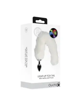 PLUG ANAL COM CAUDA DE RAPOSA LUMINOSA BRANCA OUCH!