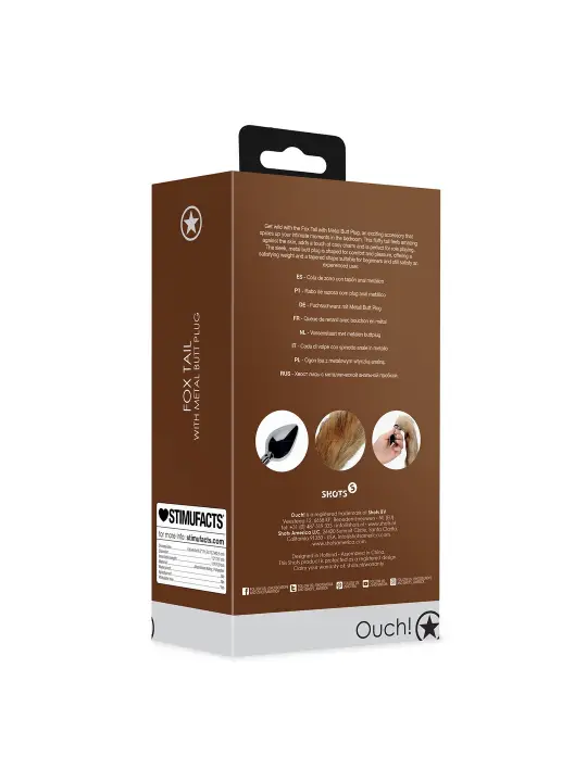 PLUG ANAL COM CAUDA DE RAPOSA CASTANHA OUCH!