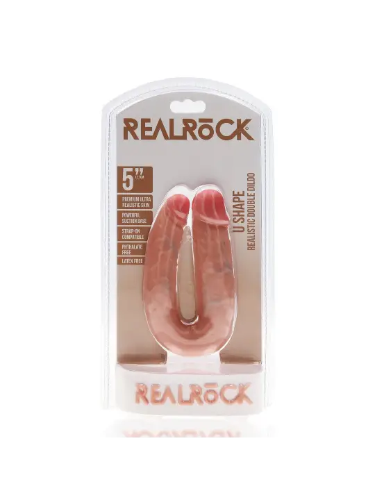 DILDO DUPLO U SHAPED DOUBLE DILDO 5 / 12,7 CM REALROCK