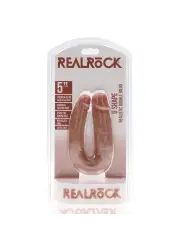 DILDO DUPLO U SHAPED DOUBLE DILDO 5 / 12,7 CM TAN REALROCK