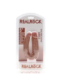 DILDO DUPLO U SHAPED DOUBLE DILDO 5 / 12,7 CM TAN REALROCK