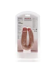 DILDO DUPLO U SHAPED DOUBLE DILDO 5 / 12,7 CM TAN REALROCK