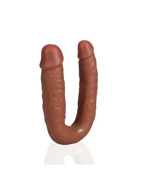 DILDO DUPLO U SHAPED DOUBLE DILDO 5 / 12,7 CM TAN REALROCK