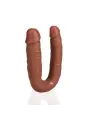 DILDO DUPLO U SHAPED DOUBLE DILDO 5 / 12,7 CM TAN REALROCK