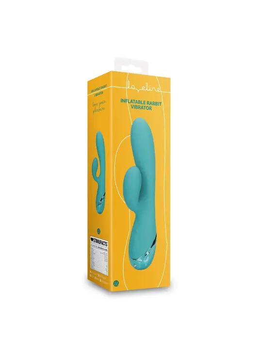 VIBRADOR COELHO INSUFLÁVEL PEACOCK BLUE LOVELINE
