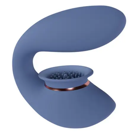 TWITCH 3 VIBRADOR RECARREGÁVEL E SUCÇÃO AZUL/CINZA INNOVATION