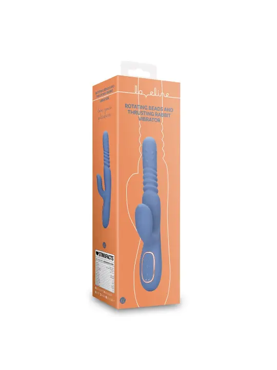 VIBRADOR COM PÉROLAS ROTATIVAS E IMPULSO RABBIT BLUE NOVA LOVELINE