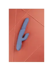 VIBRADOR COM PÉROLAS ROTATIVAS E IMPULSO RABBIT BLUE NOVA LOVELINE