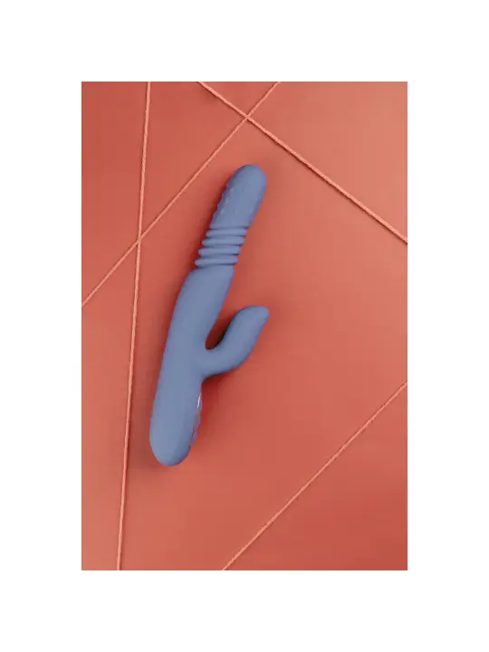 VIBRADOR COM PÉROLAS ROTATIVAS E IMPULSO RABBIT BLUE NOVA LOVELINE