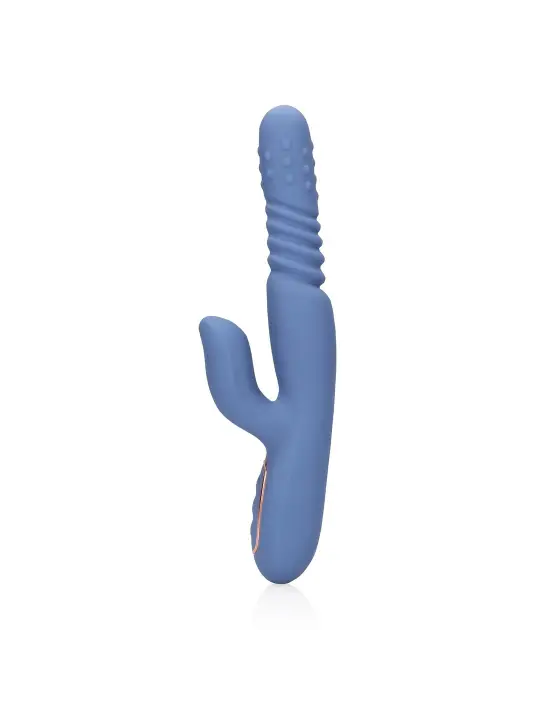 VIBRADOR COM PÉROLAS ROTATIVAS E IMPULSO RABBIT BLUE NOVA LOVELINE