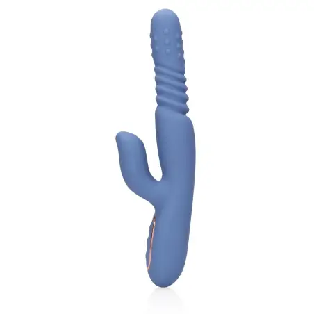 VIBRADOR COM PÉROLAS ROTATIVAS E IMPULSO RABBIT BLUE NOVA LOVELINE