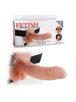 STRAP-ON OCO COM TESTÍCULOS 7" FETISH FANTASY SERIES BRANCO