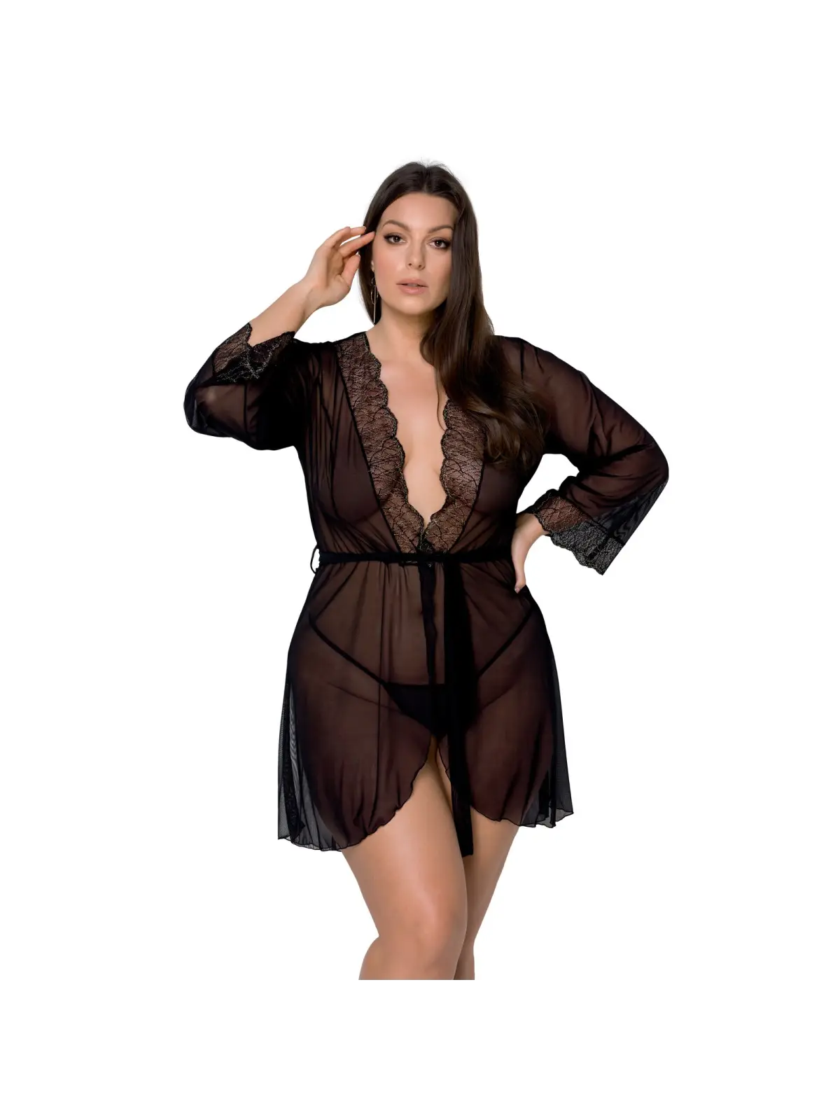 ROBE E TANGA AMBERLY PRETO TAMANHO QUEEN PASSION