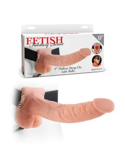 STRAP-ON OCO COM TESTÍCULOS 9" FETISH FANTASY SERIES BRANCO