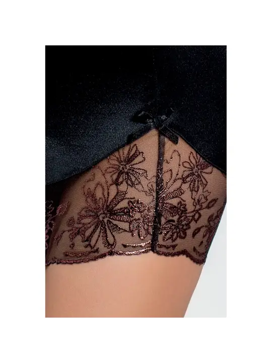 CAMISA DE NOITE E TANGA BRIDA PRETO PASSION