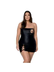 CAMISA DE NOITE E TANGA CELIN PRETA TAMANHO QUEEN PASSION