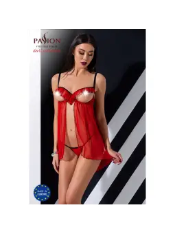 CAMISA DE NOITE E TANGA CHERRY VERMELHO DEVIL COLLECTION PASSION