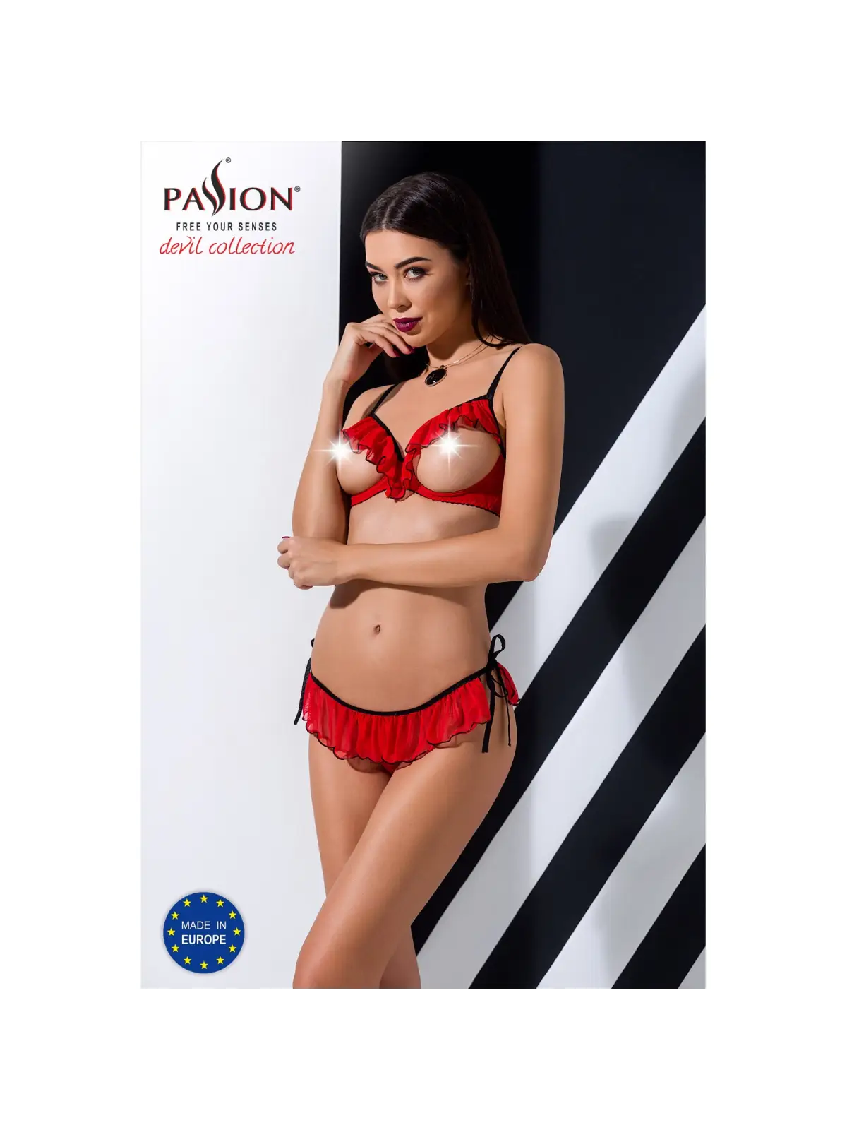 CONJUNTO DE 2 PEÇAS CHERRY VERMELHO DEVIL COLLECTION PASSION