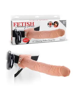 STRAP-ON OCO COM VIBRAÇÃO 11" FETISH FANTASY SERIES BRANCO