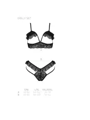 CONJUNTO DE 2 PEÇAS DOLLY PRETO EROTIC LINE TAMANHO QUEEN PASSION