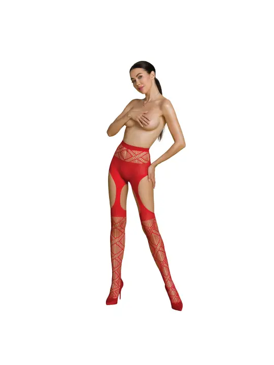 COLLANTS COM EFEITO LIGAS S005 VERMELHAS ECO COLLECTION PASSION