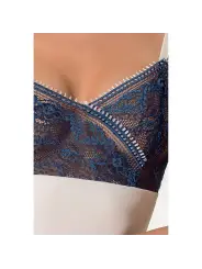 CAMISA DE NOITE E TANGA IVONE BEGE PASSION