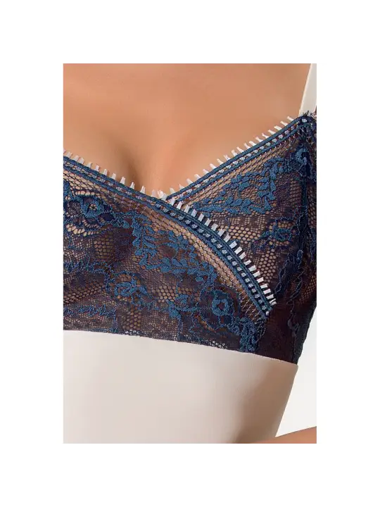 CAMISA DE NOITE E TANGA IVONE BEGE PASSION