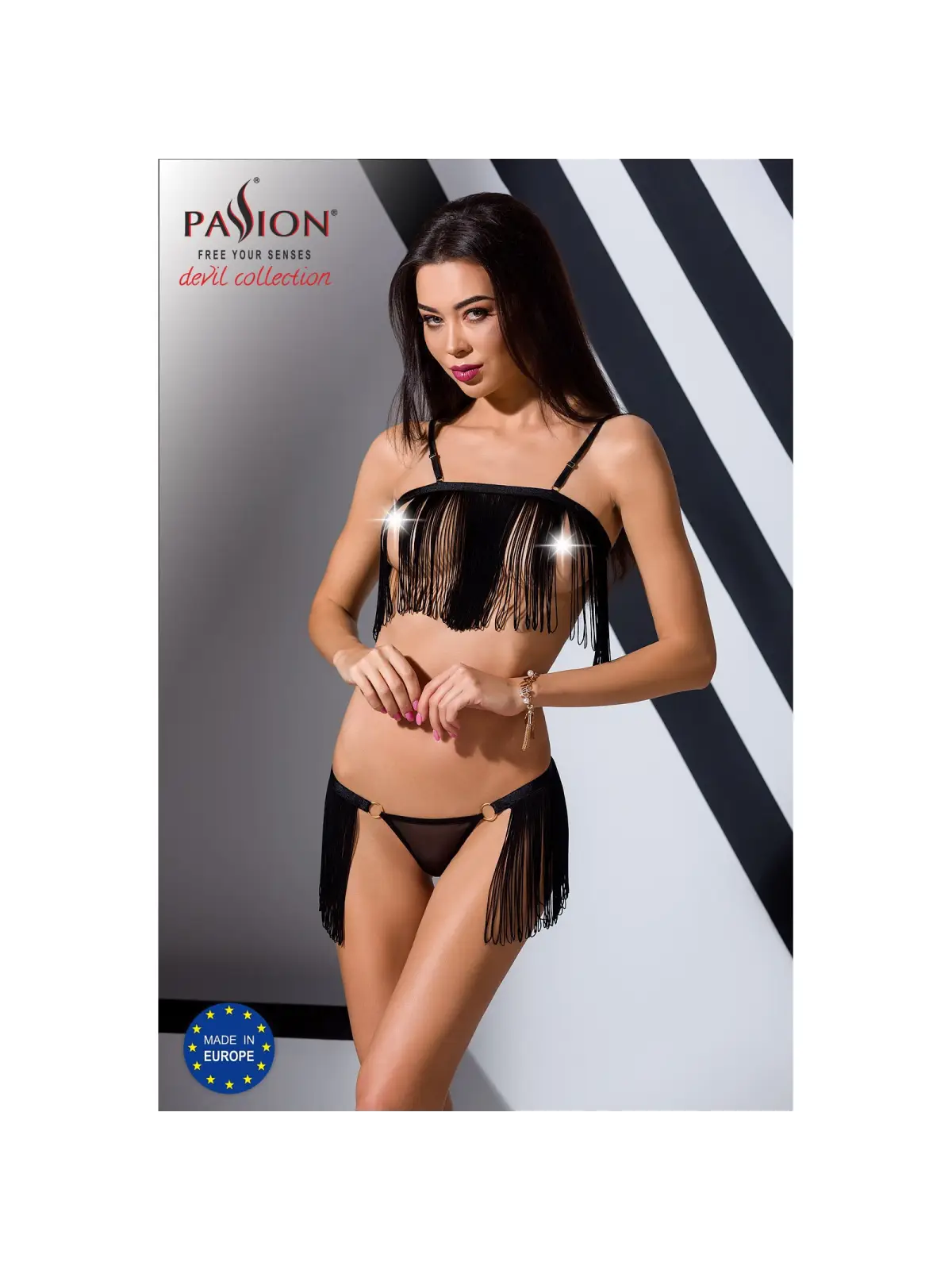 CONJUNTO DE 2 PEÇAS KASSANDRA PRETO DEVIL COLLECTION PASSION