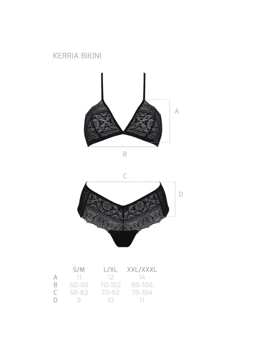 CONUNTO DE 2 PEÇAS KERRIA BIKINI PRETO ECO COLLECTION PASSION