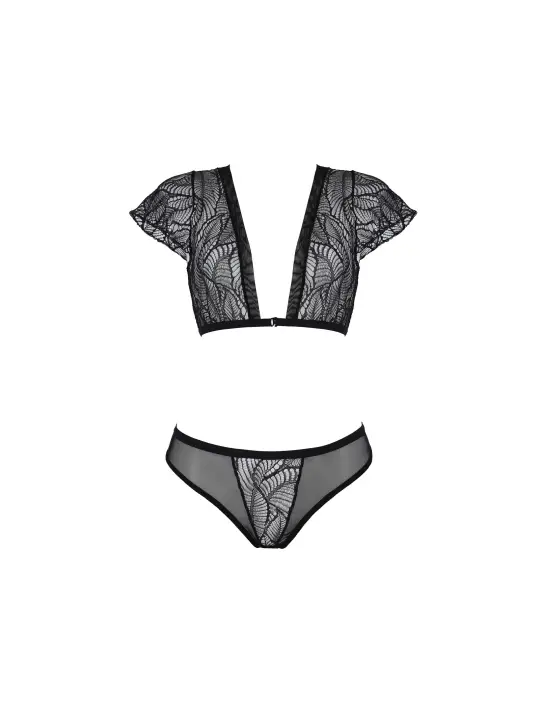 CONJUNTO DE 2 PEÇAS LEAFA BIKINI PRETO ECO COLLECTION PASSION